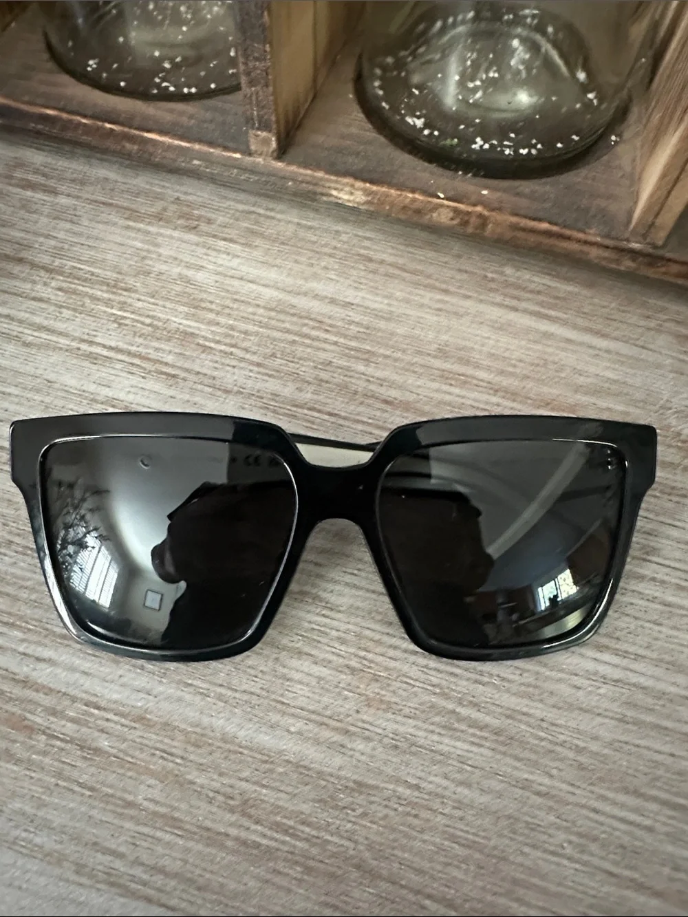 Prada Black and White Oversized Square Sunglasses